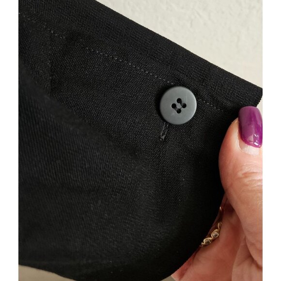Eileen Fisher Woman Size LP Black Knit One Button Blazer Slash Pockets Designer - Picture 3 of 8